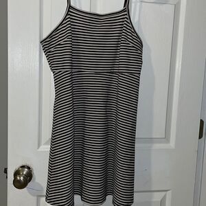 Girls dress white and black stripes size 12